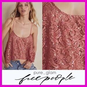 Free People floral lace top